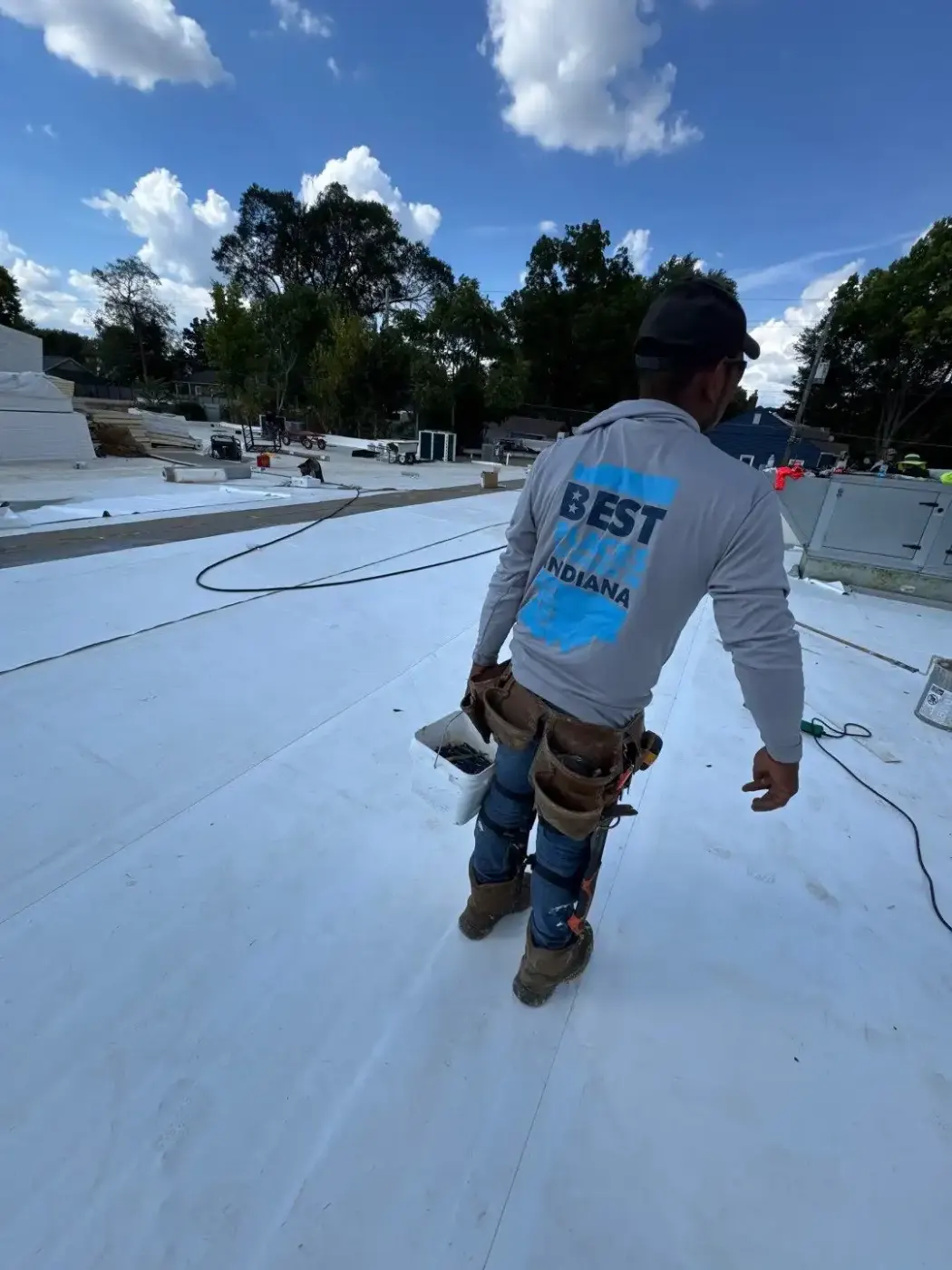 Commercial roof inspection documented in Versailles